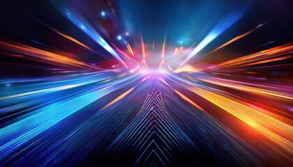 Poster - Futuristic abstract background with vibrant colors and dynamic shapes