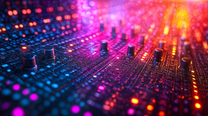 Poster - Dynamic Audio Experience Concept with Vibrant Soundboard for Monetization Insights