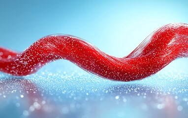Aufkleber - Abstract red liquid flowing with bubbles.