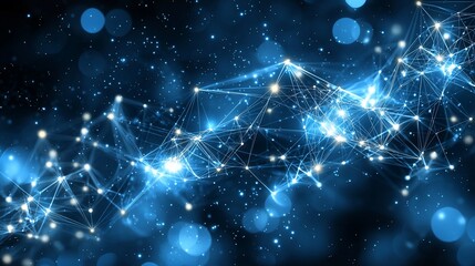 Poster - Abstract glowing network connection.
