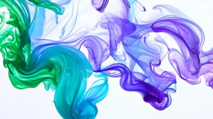 Poster - Ink or paint drop dissolving in water like a cloud. Abstract paint swirls in motion on white background
