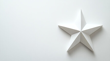Poster - white geometric object star shape on white background 3d render illustration