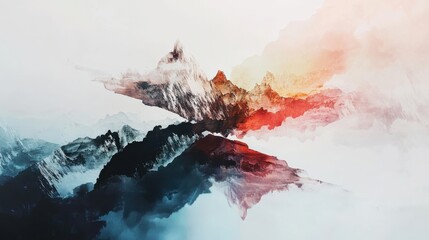 Poster - Elegant abstract art calming atmosphere gigapixel format soft brush strokes muted tones contemporary style