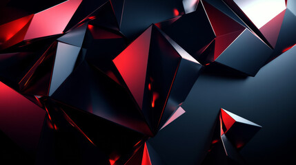 Poster - abstract dark geometric shape technology background 3d render illustration