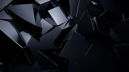 Poster - abstract dark geometric shape technology background 3d render illustration
