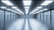 © Qaqas - Empty room with multiple ceiling lights 360 panorama vr environment map. 3D Illustration