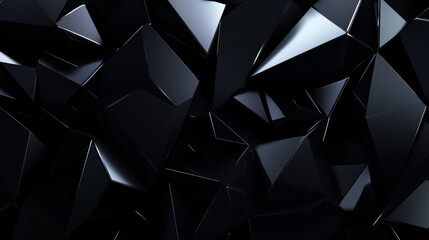 Poster - abstract dark geometric shape technology background 3d render illustration