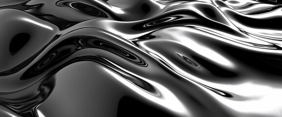 Poster - Abstract liquid metal background.