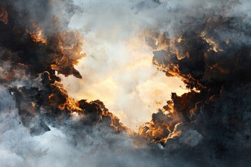 Poster - Captivating artwork of layered textures and muted tones artistic environment digital art inviting exploration of depths