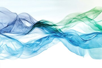Poster - Gentle waves abstract composition in calming blues and greens digital art tranquil environment serene viewpoint for gigapixel