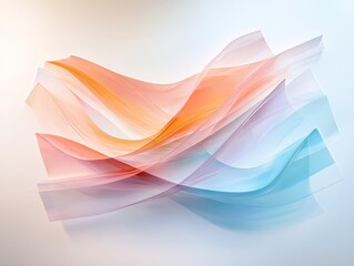 Aufkleber - Flowing pastel curves in a tranquil abstract artwork digital creation contemporary art environment inviting atmosphere