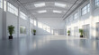 © Qaqas - abstract white background architexture warehouse hall 3d render illustration