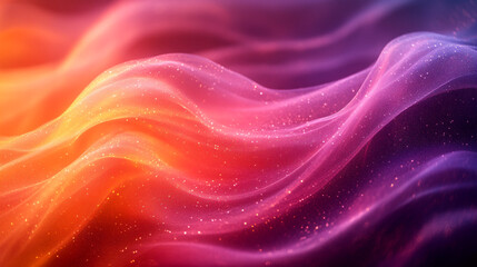 Poster - Colorful abstract waves create a vibrant atmosphere in a digital landscape