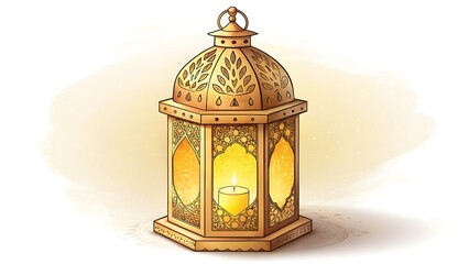 Wall Mural - golden lantern intricate filigree 