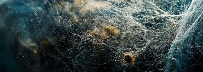 Spider web close up texture composition background