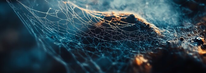 Spider web close up texture composition background