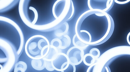 Poster - White abstract technology circles background texture 3d render illustration
