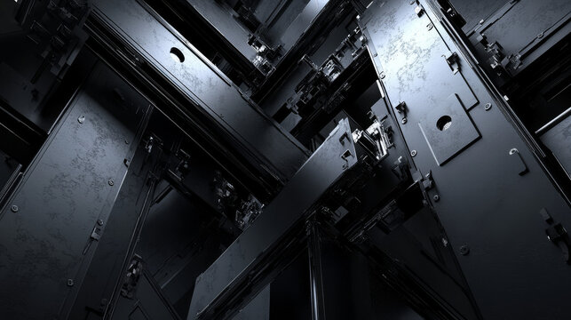 dark abstract simple design minimalistic metal 3d rendering illustration metal surface