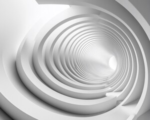 Aufkleber - Abstract white concentric circles tunnel.