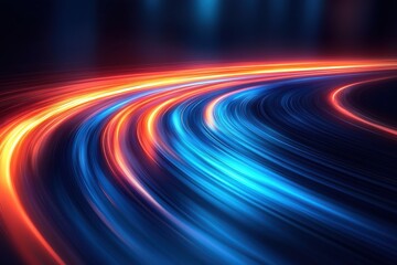 Poster - Dynamic swirl of colorful light trails in vivid motion