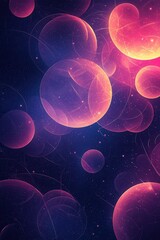 Poster - abstract modern artwork featuring overlapping pink and blue circular shapes