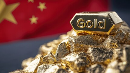 Gold represents wealth and pride against China's flag backdrop