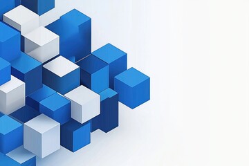 Poster - modern blue hexagonal abstract design with technology and innovation theme