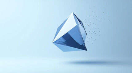Poster - abstract technology polygon mesh object background 3d render illustration