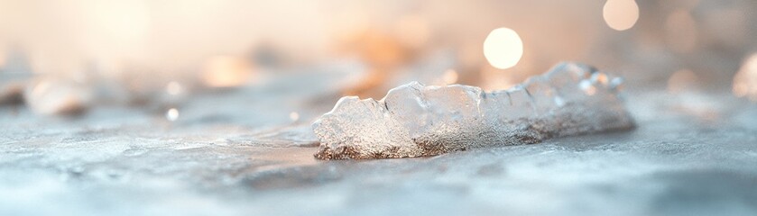 Poster - A frosted glass-like texture captures warm natural light, creating blurred reflections and subtle lens distortions that enhance a modern ambiance. Soft colors contribute to the tranquility