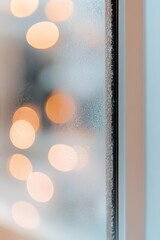 Poster - A frosted glass surface showcases warm natural light and soft blurred refractions. The interplay of light creates a serene, modern atmosphere ideal for relaxation or contemplation