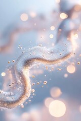 Poster - Tiny light particles shimmer and glow, arranged beautifully to suggest they are floating in space. Lens distortion enhances their depth and creates a captivating visual effect