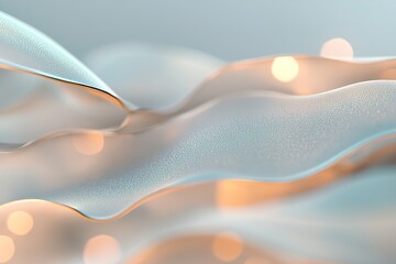 Poster - Layered effect of blurred shapes showcases a mesmerizing interplay of soft-focus lights and subtle refractions, creating a tranquil yet dynamic visual experience in cool colors