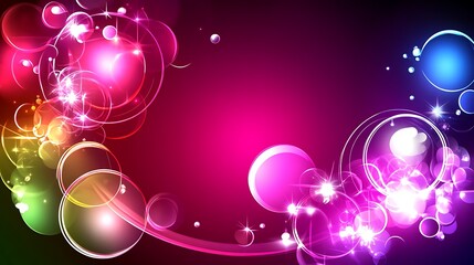 Wall Mural - abstract colorful glowing bubbles design background
