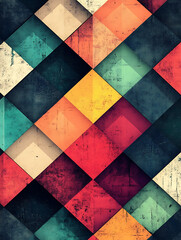 Wall Mural - Abstract Geometric Diamond Pattern with Textured Background