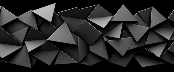 Poster - Abstract dark grey geometric triangle pattern background.