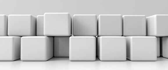 Poster - Row of white cubes.