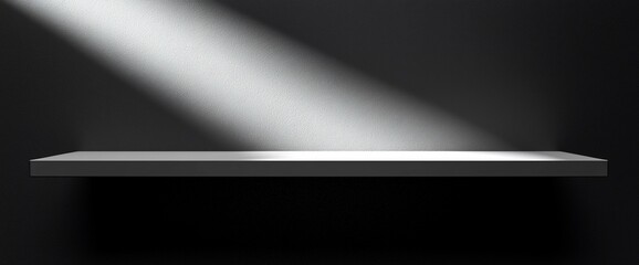 Aufkleber - Dark shelf illuminated by a spotlight.