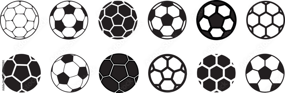 football ball icon set, vector ball icons Stock Vector | Adobe Stock