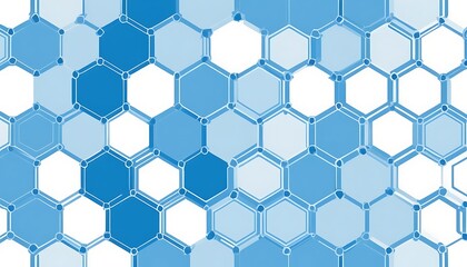 Poster - Abstract Hexagon Network: Cool Blue Geometric Pattern