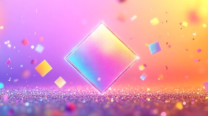 Wall Mural - glowing diamond shape above glitter background