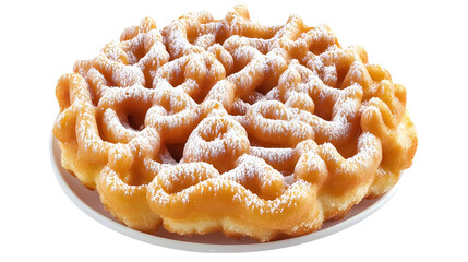 Poster - Sugar coated funnel cake isolated on transparent or white background