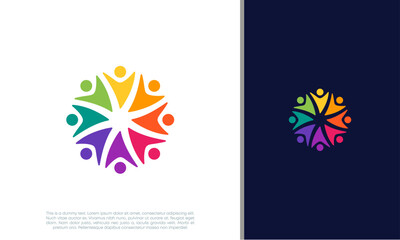 Wall Mural - Global Community Logo Icon Elements Template. Community human Logo template vector. Community health care. Abstract Community logo. Social Networking logo designs.