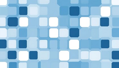 Poster - Abstract Blue Mosaic: Serene Square Pattern Design
