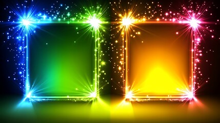 Wall Mural - vibrant sparkling frames light festive design