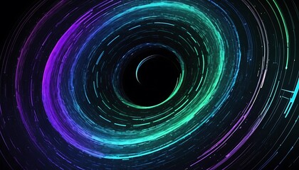 Poster - Neon Swirl: Abstract Cosmic Vortex of Light and Color