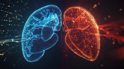Poster - Vibrant Digital Visualization of Human Brain Connections and Activity