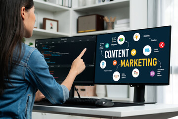 Wall Mural - Content marketing for brisk online business and e-commerce marketing strategy