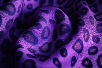 Wall Mural - Vivid purple fabric with animal print, suitable for fashion or home decor.