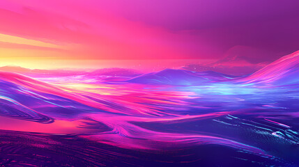 Wall Mural - futuristic retro landscape