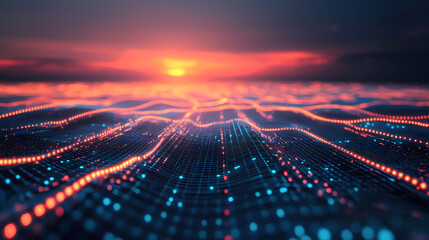 Wall Mural - futuristic retro landscape
